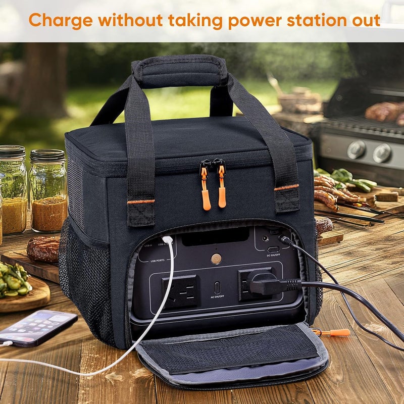 FRECOLSH Durable Portable Power Station Storage Bag, Compatible with Ecoflow RIVER 2 Max and RIVER 2 Pro Solar Power Station, Carrying Case for Outdoor Camping, Essentials - Image 4