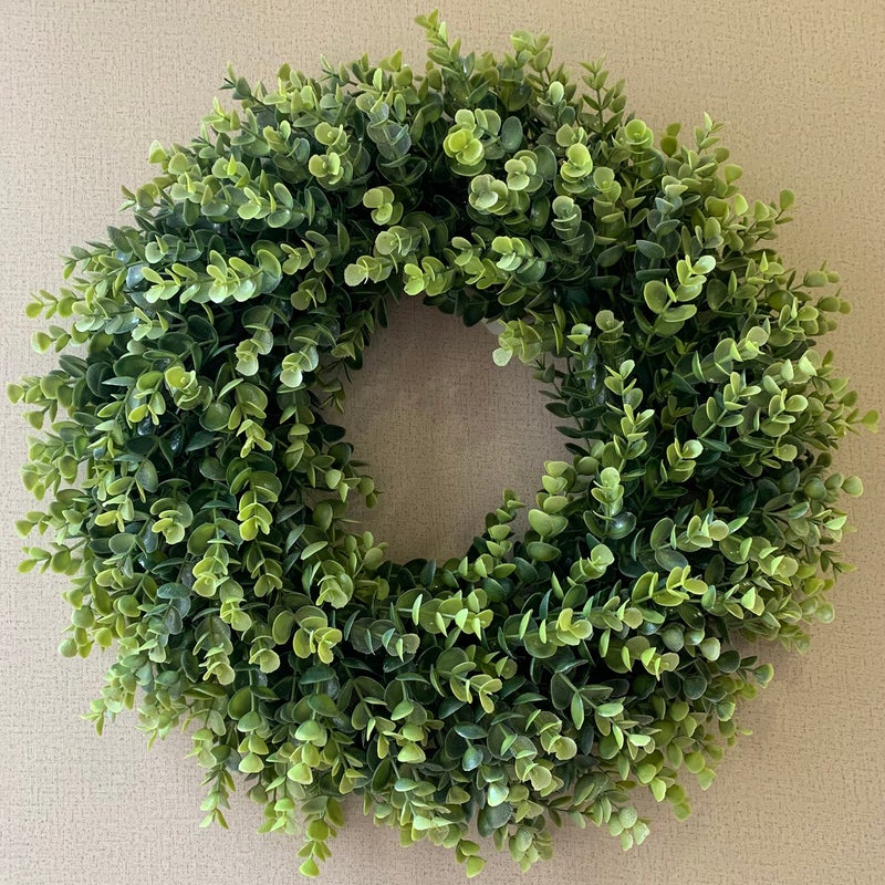IPLNTS 20â€ Wreaths for Front Door Spring Summer Green Boxwood Door Wreath for All Seasons Living Room Bedroom Window Wall Indoor Outdoor Farmhouse Easter St. Patrick's Independence Day Home Decoration - Image 4