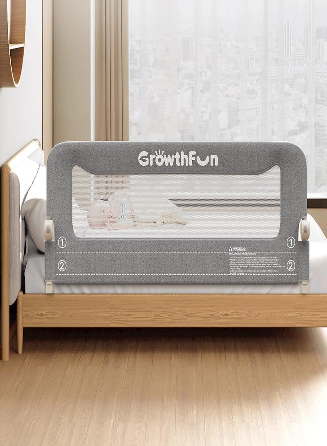 GrowthFun Foldable Bed Rail for Toddlers, 59in Reinforced Carbon Steel Frame&Connectors, Breathable Cationic Fabric, Safety Toddler Bed Rails for Queen, King, Twin, Full, No-Tool Setup. - Image 1