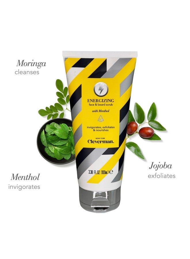 Cleverman Energizing Face and Beard Scrub for Men, 100ml, Menthol-Infused Refreshing and Exfoliating Facial Cleanser, Beard Scrub for All Skin Types - Image 3