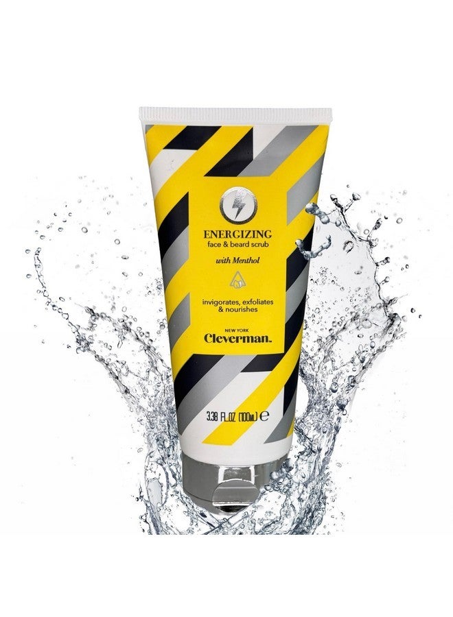 Cleverman Energizing Face and Beard Scrub for Men, 100ml, Menthol-Infused Refreshing and Exfoliating Facial Cleanser, Beard Scrub for All Skin Types - Image 1