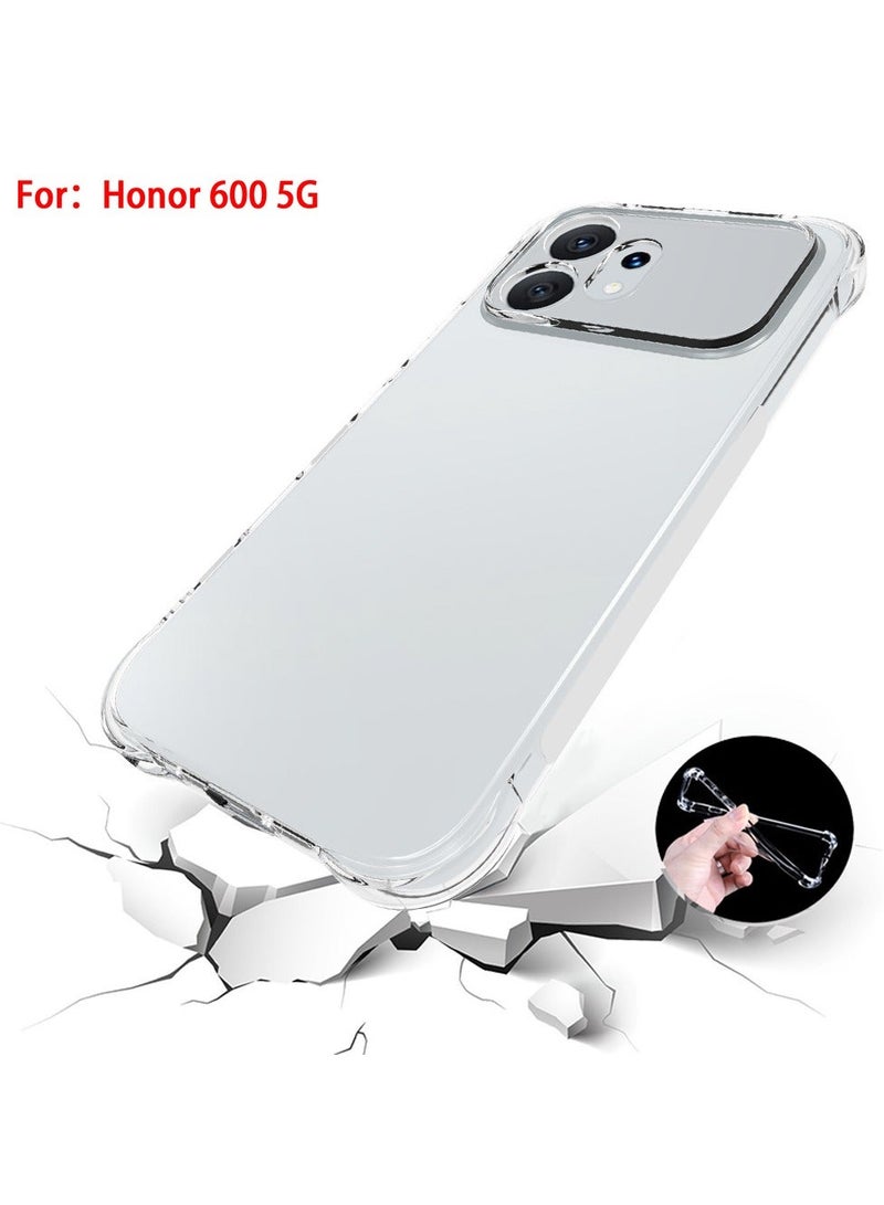 general Clear Shockproof Airbag TPU Case for Honor 600 Pro 5G, Full Body Protective Cover with Screen Protector, Support Magnetic Charging - Image 4