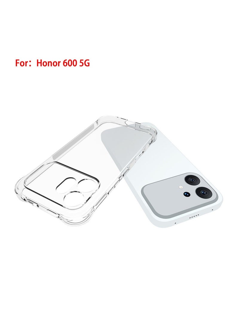 general Clear Shockproof Airbag TPU Case for Honor 600 Pro 5G, Full Body Protective Cover with Screen Protector, Support Magnetic Charging - Image 3
