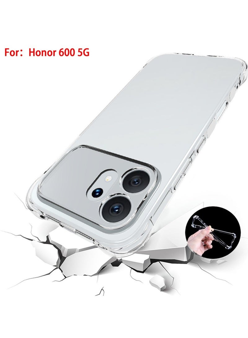 general Clear Shockproof Airbag TPU Case for Honor 600 Pro 5G, Full Body Protective Cover with Screen Protector, Support Magnetic Charging - Image 5