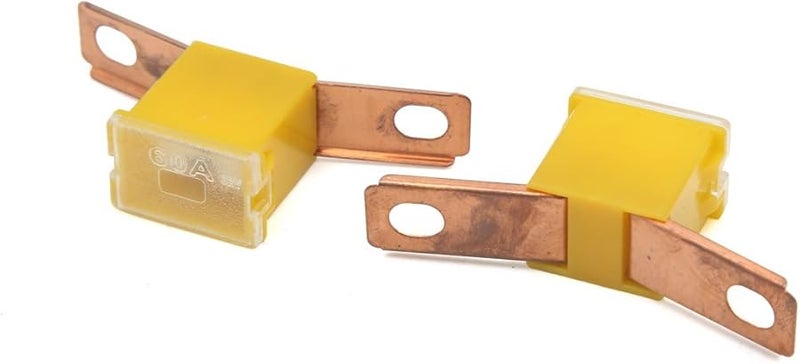 10 قطع 60 أمبير 32 فولت صمامات فيوزات بلاستيكية صفراء للسيارات من نوع PAL ذكر قابلة للتركيب بالضغط - Image 3