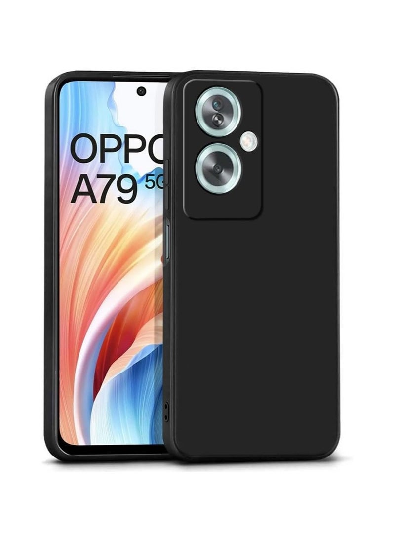 HuHa OPPO A79 5G Soft Silicone Gel Rubber Case Shockproof Back Cover with Camera Protection Case for OPPO A79 5G - Black - Image 1