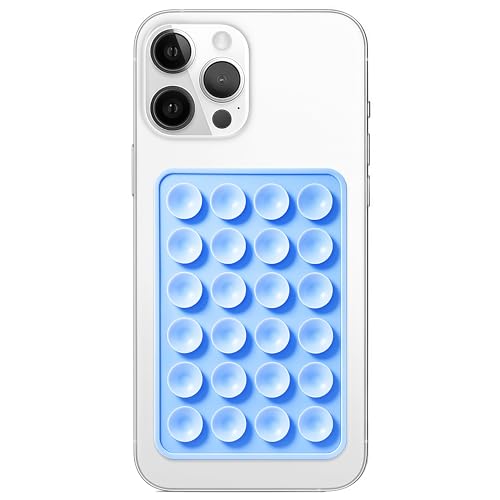 Galundge Anteel Silicone Suction Phone Case Mount, Non Slip Sticky Phone Grip for Cellphone, Silicon Adhesive Suction Cup Phone Mount, Strong Grip Holder for Selfies and Videos (Sky Blue) - Image 1
