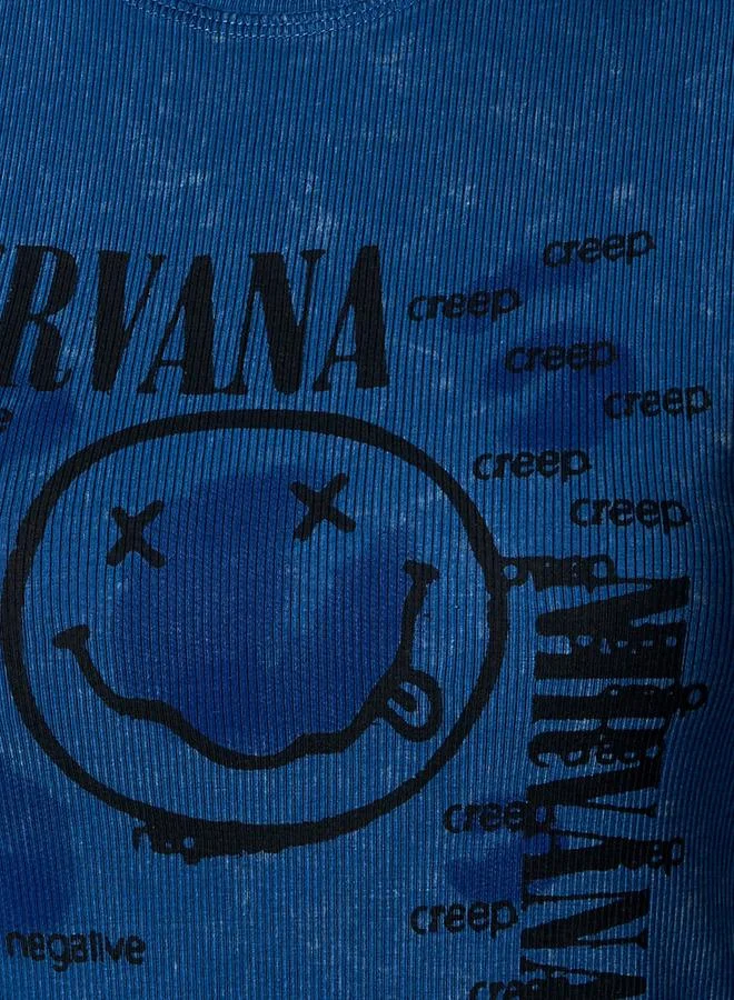 SP Characters Cotton T shirt with Nirvana Print
