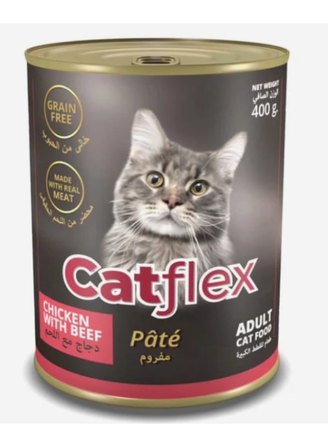 CAT FLEX Adult Cat Food, Chicken & Beef Recipe, 400g Pack