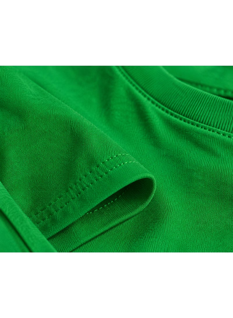 Oversized Plain Green T-Shirt Casual Streetwear Style - Image 5