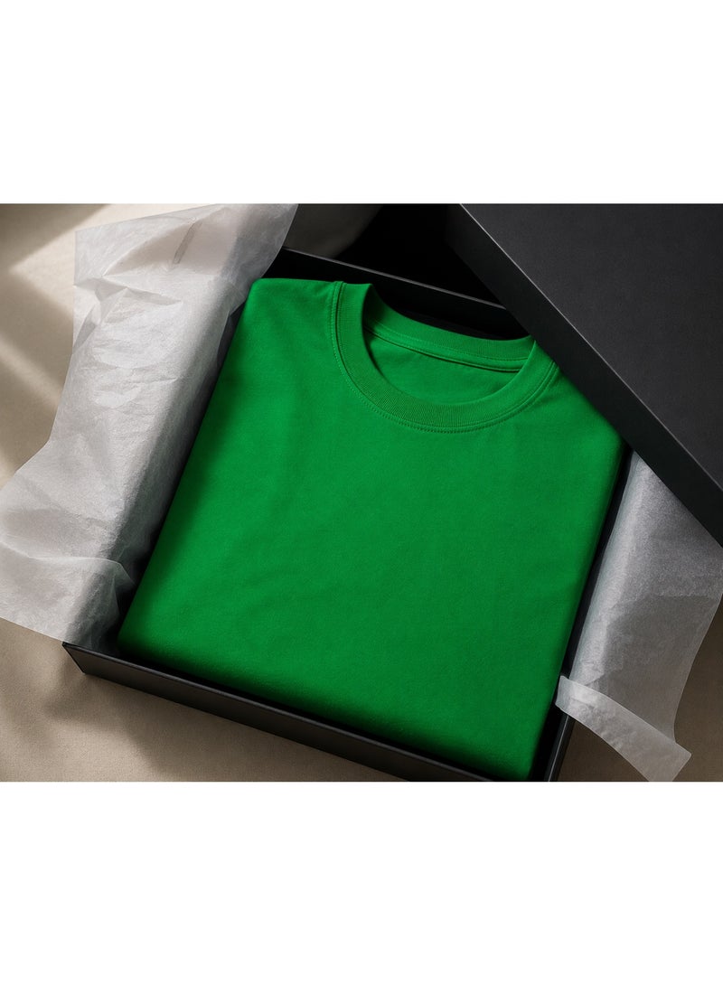 Oversized Plain Green T-Shirt Casual Streetwear Style - Image 4