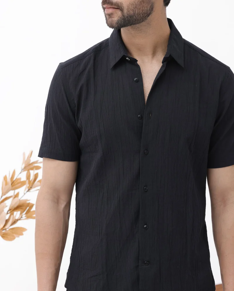 Rare Rabbit Men's Creased Effect Cotton Shirt