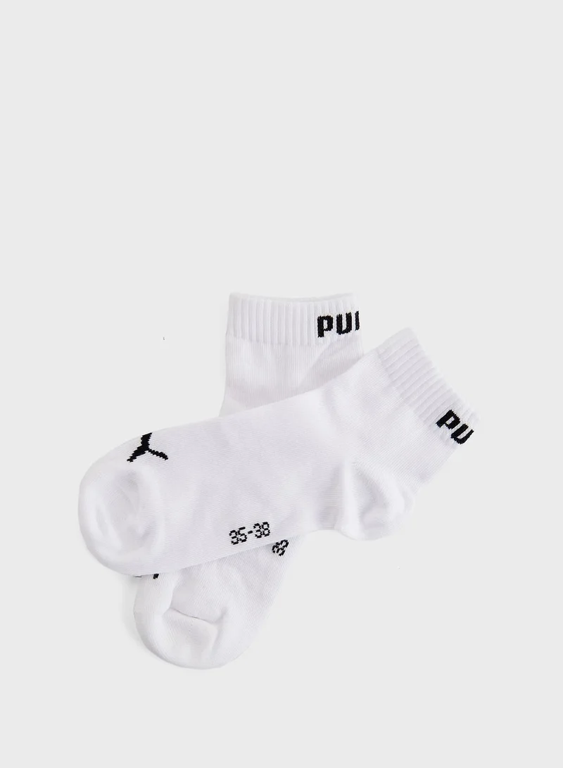 PUMA 3 Pack Quarter Logo Socks