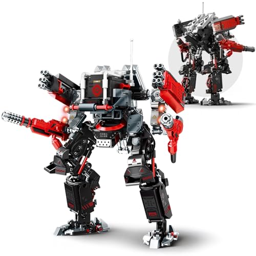 HIGH GODO Crimson Fighter Mech Robot Transforming Building Blocks Set for AdultsCity Warrior Justice Hero Soldier Mech Model Building Kit Cool Creative Robots Toys Gift for Teens 523 Pieces - Image 1