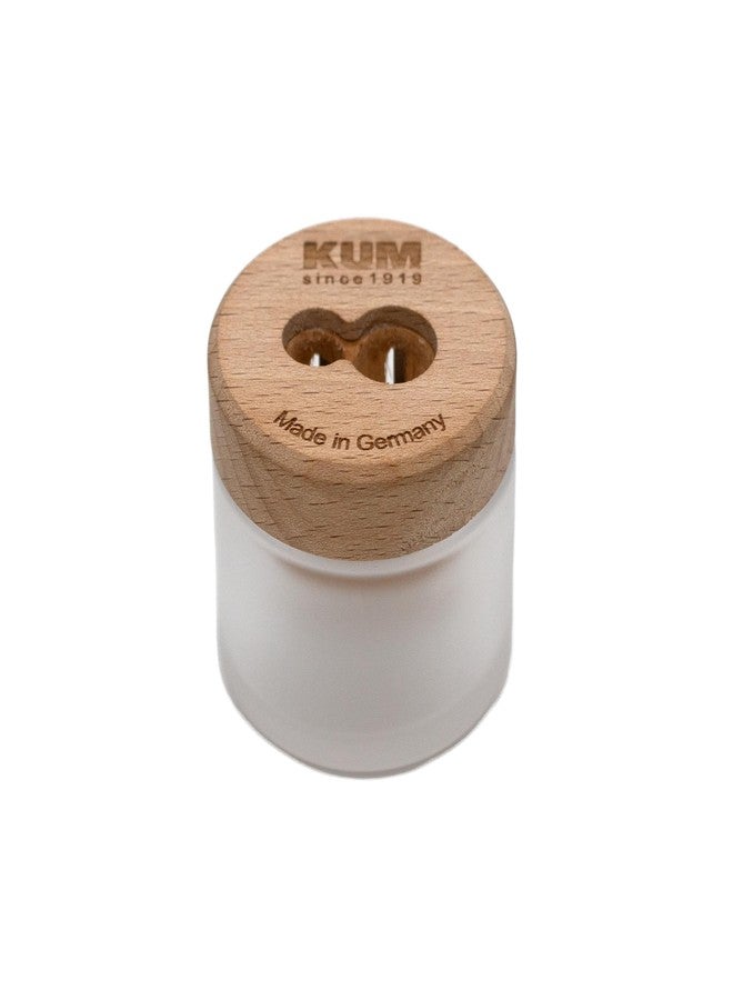 KUM Waldmeister Double Sharpener with Glass Container, Sustainable, Made of Wood, for Thick and Thin Pencils - Image 1