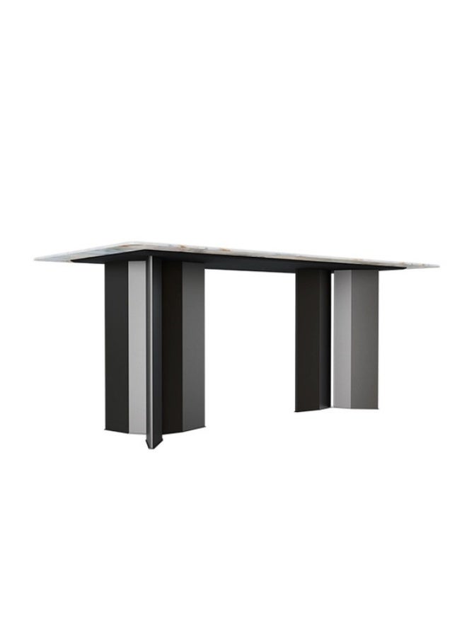 YI ONE Dining Table T2028-1.8M – Rectangular White Marble Top with Modern Steel Legs, 6–8 Seater Luxury Dining Table, 1800×900×760 mm - Image 4