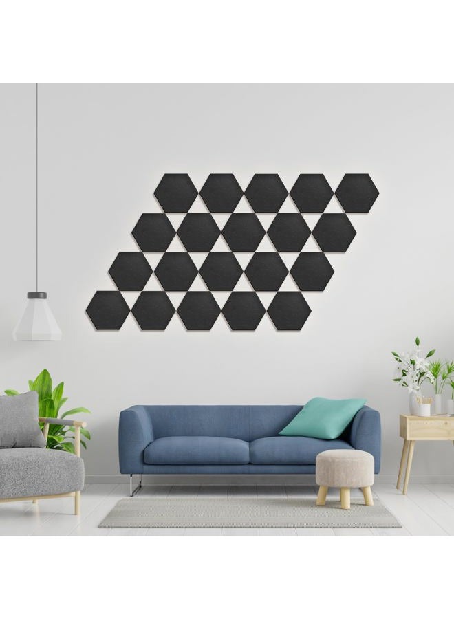 UNECHO 12 عبوة من الألواح الصوتية 12" × 10" × 0.4" لامتصاص الصوت على الجدران، لوح سداسي ذاتي اللصق لامتصاص الصوت، ألواح صوتية عالية الكثافة مناسبة للاستوديوهات، غرف النوم (أسود) - Image 5