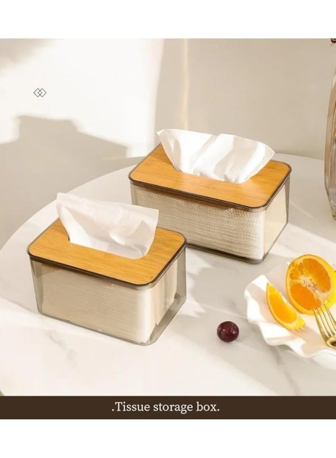 Facial Tissue Box with Bamboo Lid 23*13*10cm (Honey) - Image 2