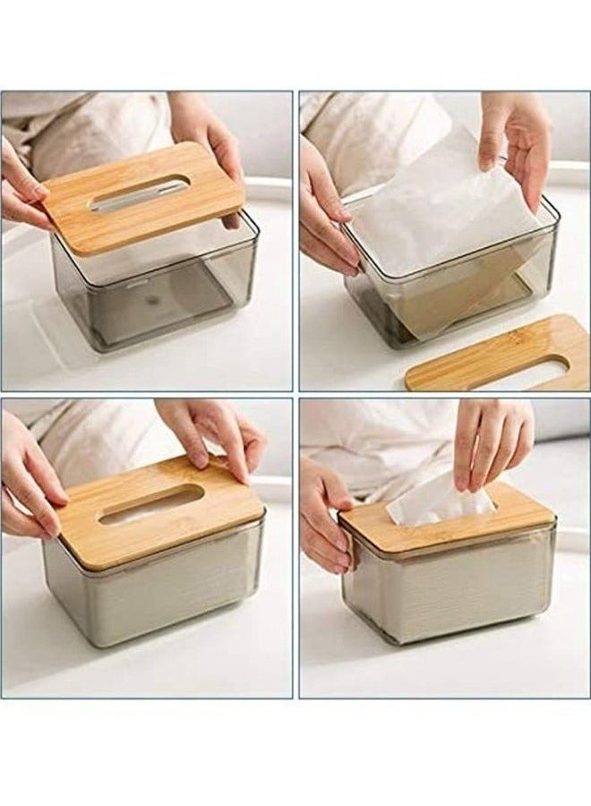 Facial Tissue Box with Bamboo Lid 23*13*10cm (Honey) - Image 4