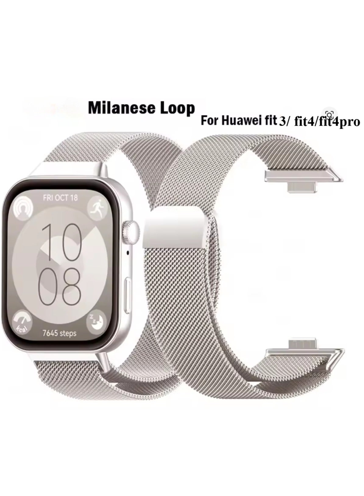 keloray Milanese Loop Band For Huawei Watch FIT 3/Fit 4/Fit 4 Pro Strap smart Magnetic stainless steel correa for Huawei fit3 2024 NEWEST Accessories