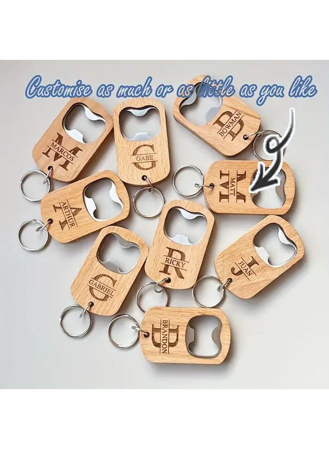 Personalized Wood Color Engraved Bottle Opener Set Of 3 Durable Gift For Wedding Birthday - Image 1