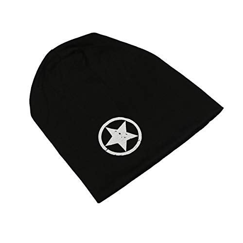 iSWEVEN Cotton Slouchy Beanie and Skull Cap for Summer, Winter, Autumn & Spring Season, Can be Used as a Helmet Cap Too - Free Size (7022A, Black) - Image 4
