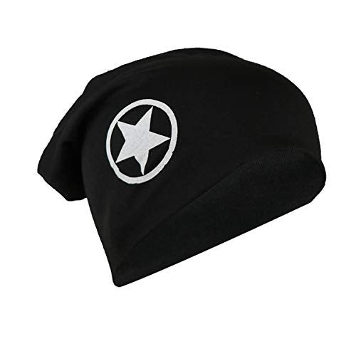iSWEVEN Cotton Slouchy Beanie and Skull Cap for Summer, Winter, Autumn & Spring Season, Can be Used as a Helmet Cap Too - Free Size (7022A, Black) - Image 2