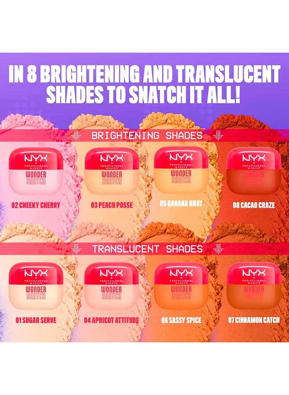 Nyx Professional Makeup  NYX Professional Makeup Wonder Snatch Powder, Lifting Loose Powder, Up to 16 HR sweat-proof & non-smudging wear, Peach Posse for Women | Best Price UAE