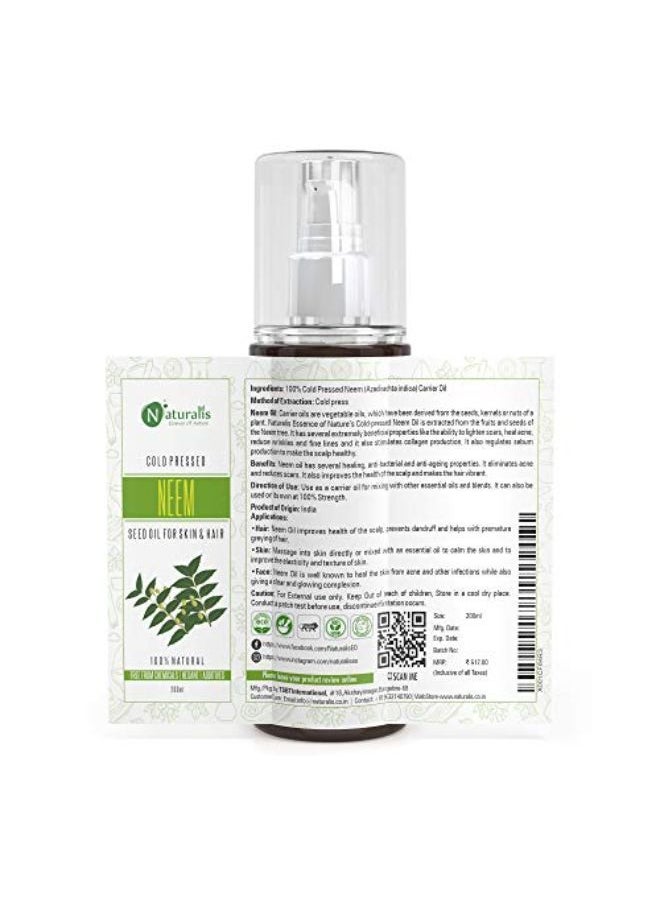 Naturalis - Essence Of Nature Cold Pressed Neem Carrier Oil For Hair Growth, Dandruff And Itchy Scalp, 200 Ml - Image 1