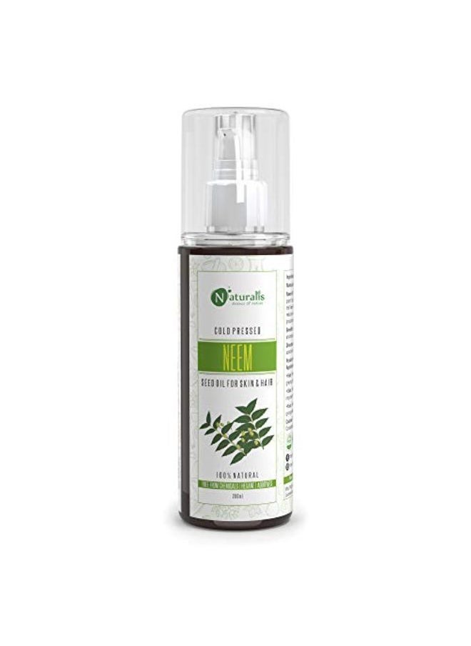 Naturalis - Essence Of Nature Cold Pressed Neem Carrier Oil For Hair Growth, Dandruff And Itchy Scalp, 200 Ml - Image 1