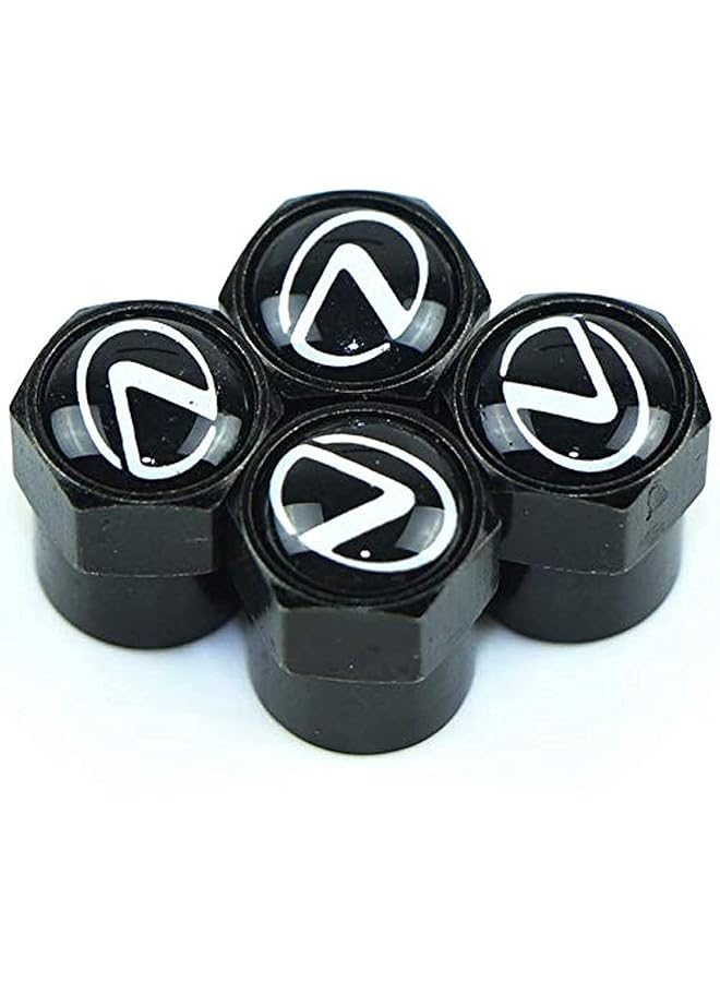 VIQILANY 4Pcs /Set Black Zinc Alloy Chrome Car Wheel Tire Air Valve Caps Stems For Lexus