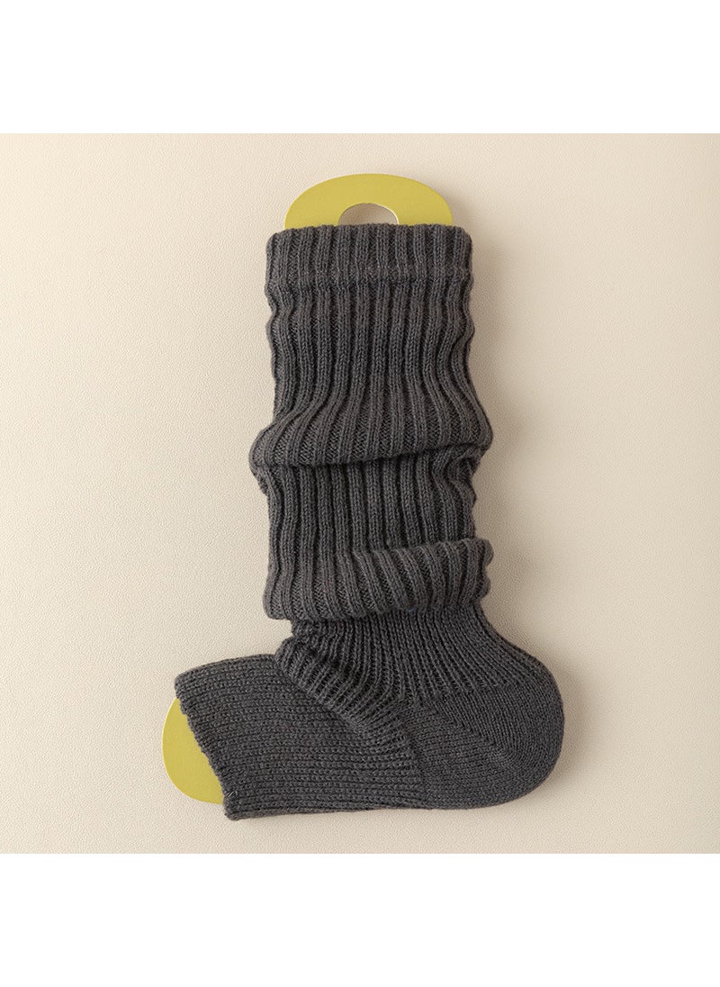Generic - Y2K Knit Leg Warmers Womens Fuzzy Thigh High Winter Socks Light gray - Image 1