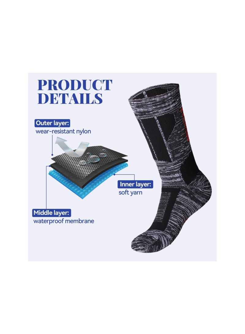 SYOSI Waterproof Socks, Unisex Waterproof Breathable Socks, Outdoor Sports Breathable Waterproof Socks, for Climbing, Hiking, kiing Fishing, Kayaking,  Trail Running, Crew Socks, for Men Women (Size: L) - Image 3