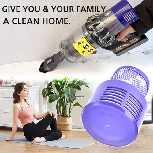 LhhTing 2 Pack V10 Filters Replacement for Dyson V10 Cyclone Series, V10 Absolute, V10 Animal, V10 Total Clean, SV12, Replace Part No. 969082-01, V10 Filters & 1 Clean Brush - Image 5