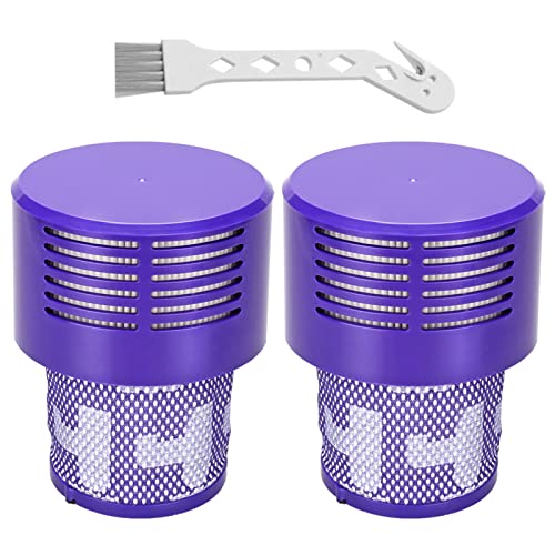 LhhTing 2 Pack V10 Filters Replacement for Dyson V10 Cyclone Series, V10 Absolute, V10 Animal, V10 Total Clean, SV12, Replace Part No. 969082-01, V10 Filters & 1 Clean Brush - Image 1