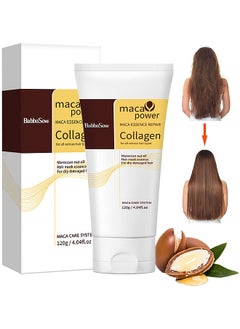 BabboSow Collagen Hair Mask, Collagen Hair Treatment Deep Repair Conditioning Argan Oil Collagen Hair Mask Essence For Dry Damaged Hair All Hair Types, 120g/4.04fl.oz  - Image 1