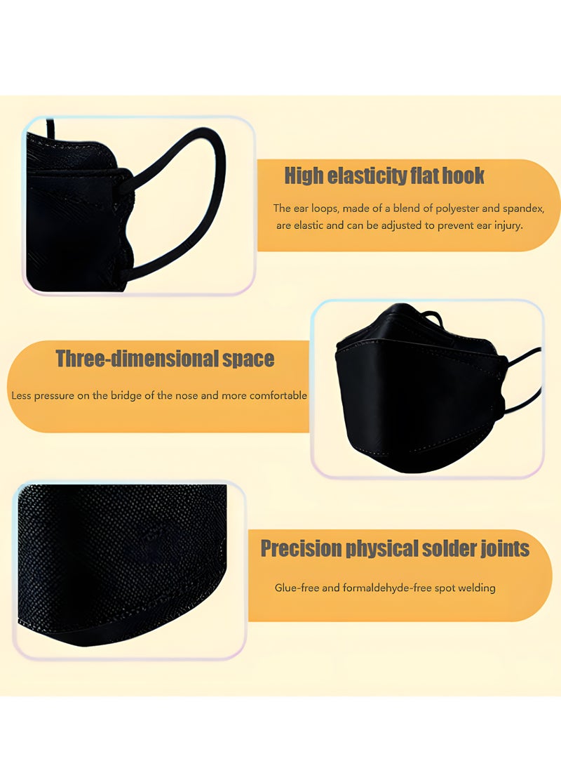 30 قطعة من أقنعة الوجه KN95 على شكل فم السمكة، أقنعة موراندي ملونة ثلاثية الأبعاد ذات مساحة كبيرة، أقنعة واقية مزدوجة الطبقات قابلة للتنفس للبالغين - Image 5