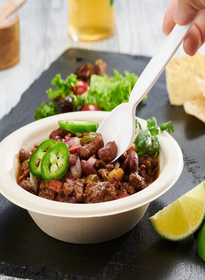 Comfy Package [100 Pack] Basic Disposable Plastic Spoons, White Plastic Tea Spoons Heavy Duty - Perfect for Parties, Events, and Dinner - Image 4