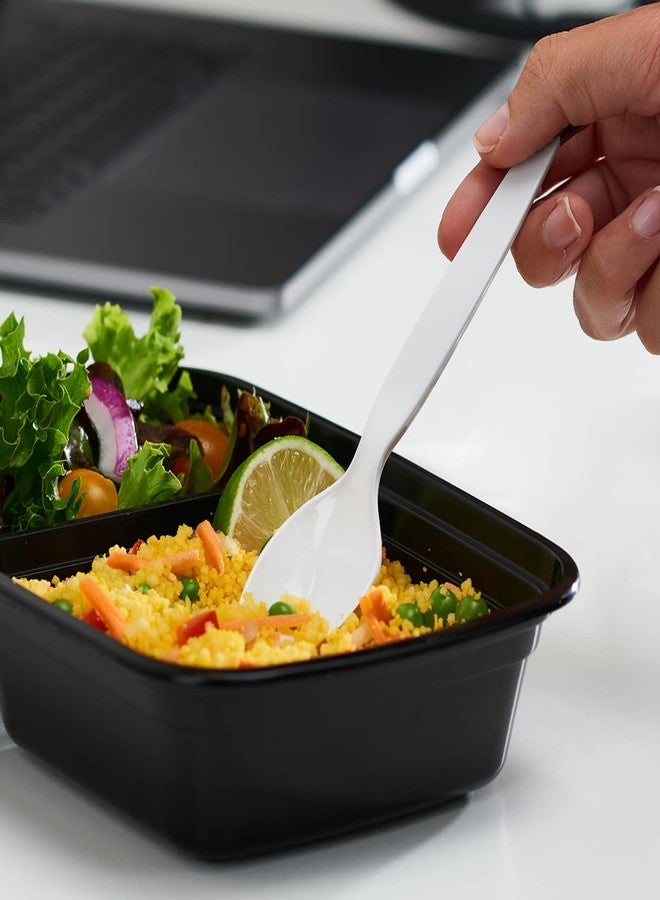 Comfy Package [100 Pack] Basic Disposable Plastic Spoons, White Plastic Tea Spoons Heavy Duty - Perfect for Parties, Events, and Dinner - Image 5