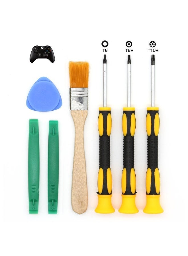 T8 T6 T10 Screwdriver Set for Xbox One Xbox 360 Controller and PS3 PS4, Safe Prying Tool and Cleaning Brush - Image 1
