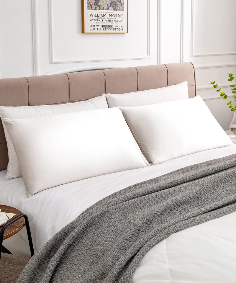 Warmstar Cotton Pillow Cases Standard Size Set of 2, 600 Thread Count Pillowcases 20x26 Inches, Soft Long Staple Cotton Pillowcases Breathable with Envelope Closure,White - Image 2
