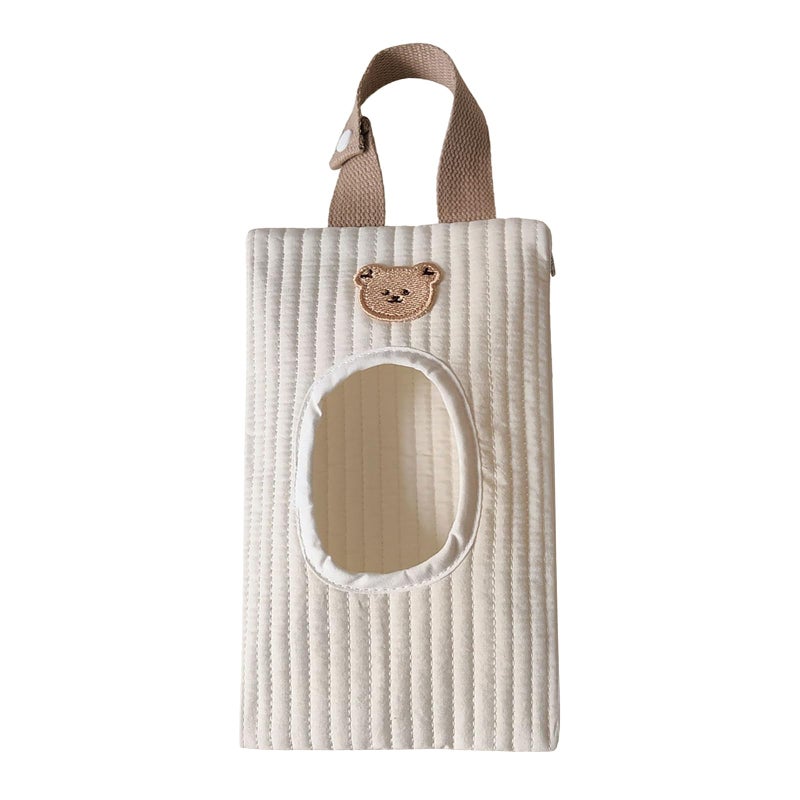 BBIQI Quilted Baby Wipe Holder Quilted Wipe Pouch Portable Hanging Floral Wet Wipes Bag for Car, Stroller - Image 1
