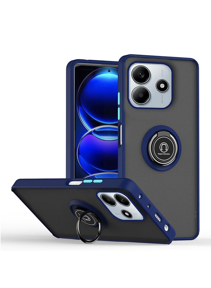 BORTONY Xiaomi Redmi Note 14 5G Case Cover Magnetic Car Mount Holder Case Rotational Metal Ring Grip Kickstand Cover Shockproof TPU Bumper for Redmi Note 14 5G - Image 1