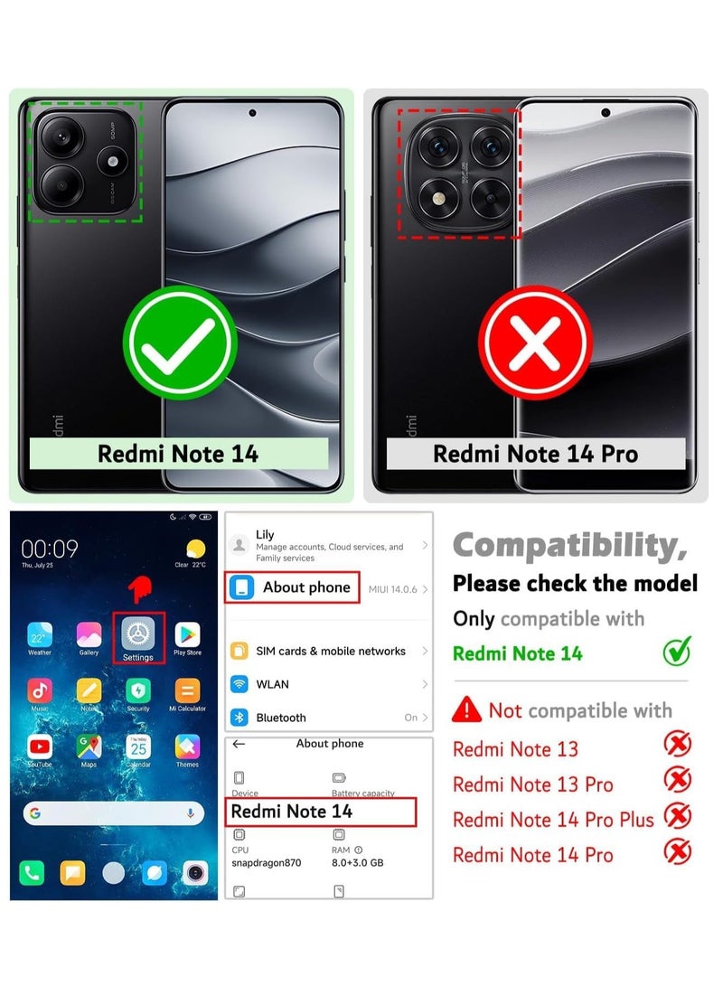 BORTONY Xiaomi Redmi Note 14 5G Case Cover Magnetic Car Mount Holder Case Rotational Metal Ring Grip Kickstand Cover Shockproof TPU Bumper for Redmi Note 14 5G - Image 2