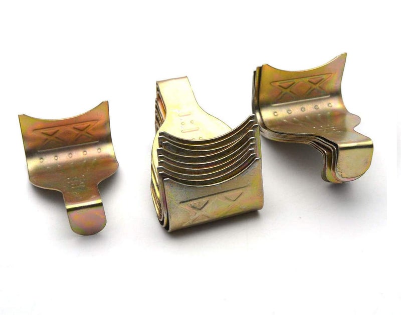 XMHF Moulding Hanging Hooks Picture Photo Frame Rail Hangers Hooks Brass Tone Pack of 10