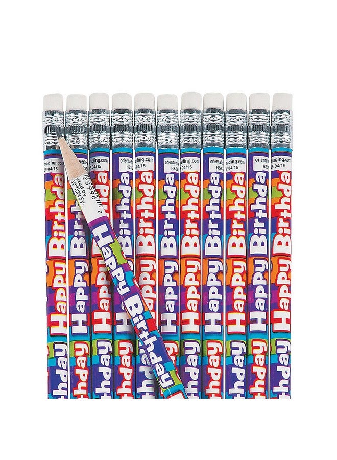 Fun Express Happy Birthday Pencils - Bulk set of 24 for Teachers and Students - Classroom Supplies, Rewards, Handouts and Party Favors - Image 1