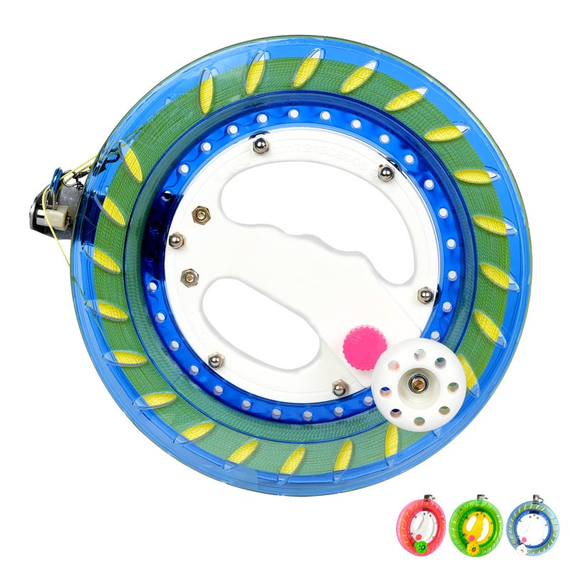 Simxkai Kite String Reel, Kite String Spool,Kite Line Winder, Come with Lock, 8in with1000 Feet Line (Blue) - Image 1