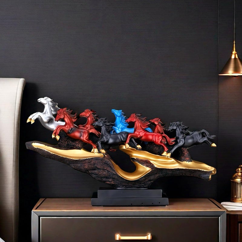 SHTWX 14 Inch Chinese Feng Shui Running Horses Statue Sculpture Frgurines Good Lucky Gift for FengShui Lover Desktop Display Decorative Decoration - Image 4