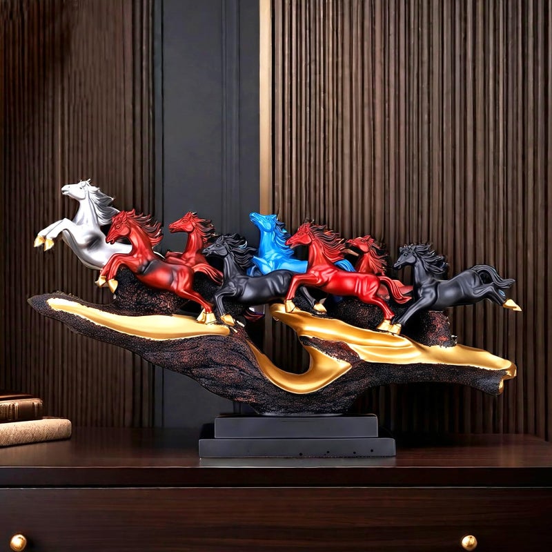 SHTWX 14 Inch Chinese Feng Shui Running Horses Statue Sculpture Frgurines Good Lucky Gift for FengShui Lover Desktop Display Decorative Decoration - Image 3