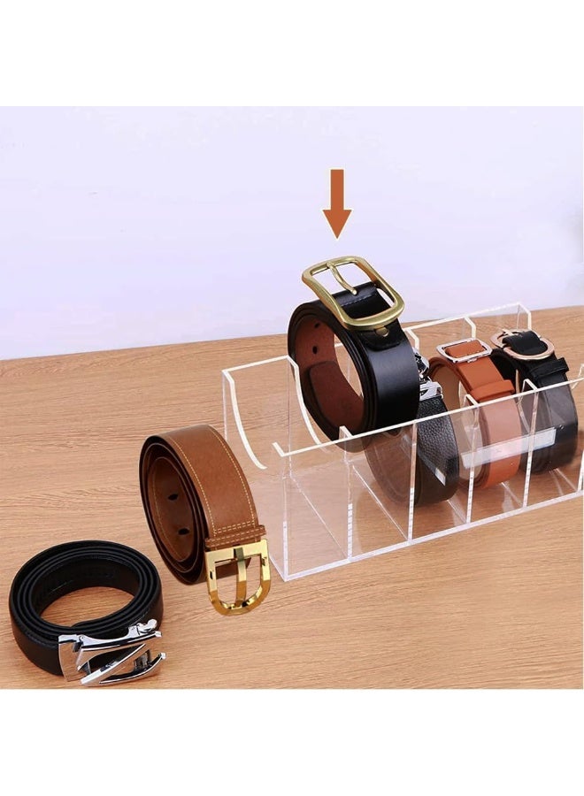 TPGP Belt organizer, acrylic belt organizer, 5 compartment belt organizer for closet, Acrylic belt organizer for drawer storage holder for closets and drawers  - Image 3